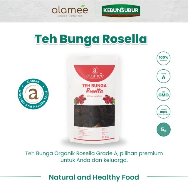 

ALAMEE Teh Rosella Bunga Kering Rosela Tea Flower Merah Premium Organik Red Premium 5gr kebunsubur