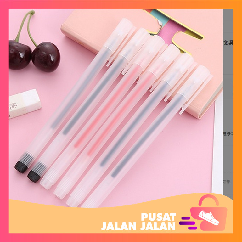 

PJJ - S5753 Pulpel Gel 0.5mm Bolpoin Pena Pulpen Tinta Gel Cair Pena Transparant Pen Gel / Pena Tinta Gel Cair Transparan