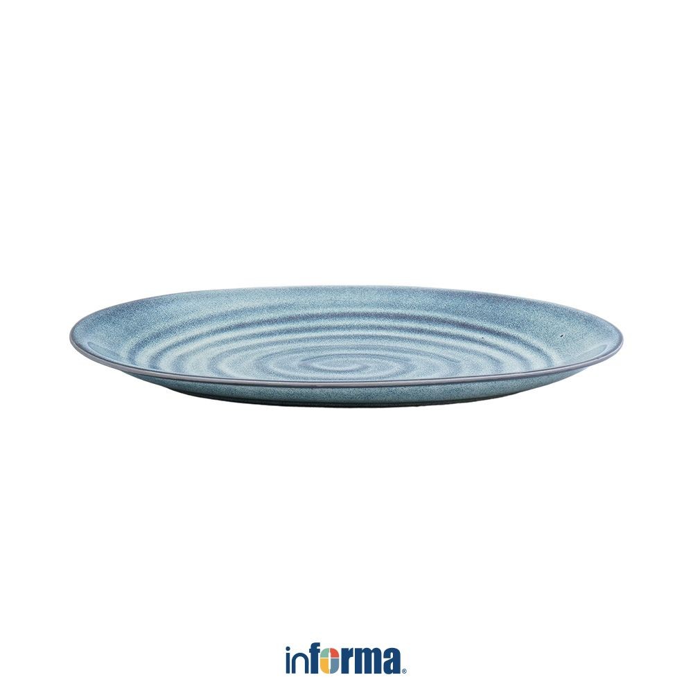Informa Appetite 30 cm Mick Piring Saji Oval Glaze - Biru Serving Plate Wadah Hidangan Food Grade Pi