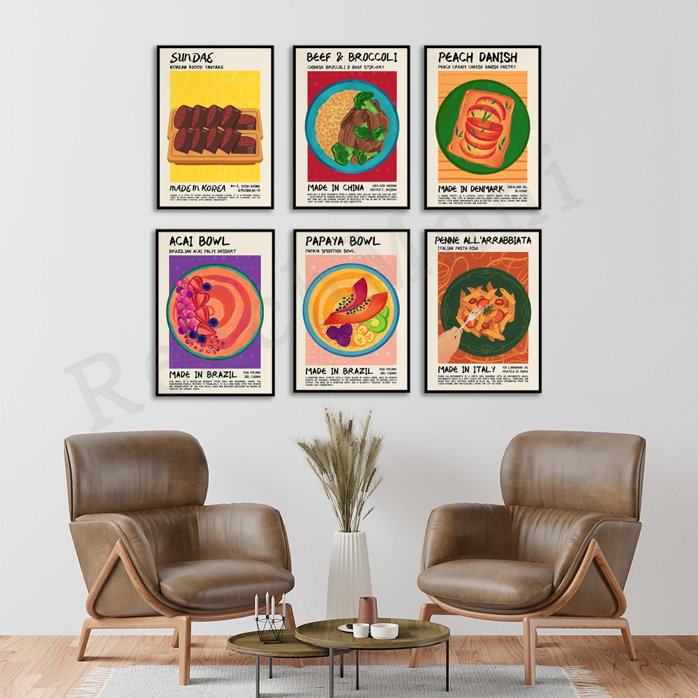 Pasta, peach danish pastry, soju, beef broccoli stir fry, berry smoothie bowl, dessert, blood sausag