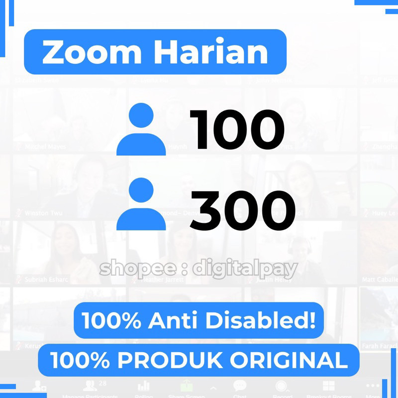 Zoom Meeting PRO 100 300 Peserta Full Sewa Harian