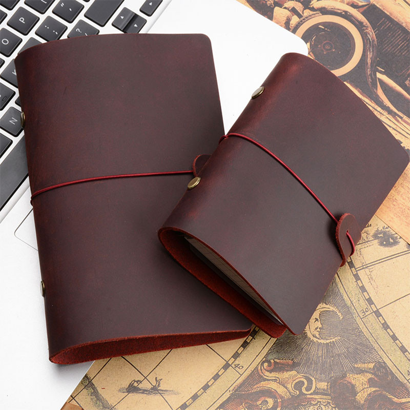 

A5 A6 A7 Leather Retro Loose-leaf Notebook Diary Office Business Manual Notepad Cowhide Travel Notebook