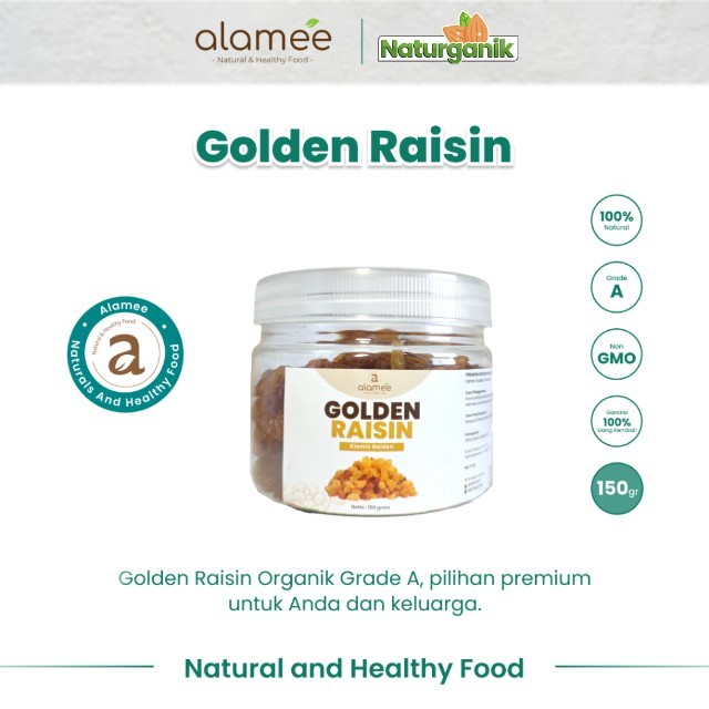 

ALAMEE Kismis Golden Raisin Cemilan Buah Kering Sehat Rendah Kalori Raisin Simin RAISINS 150gr Naturganik