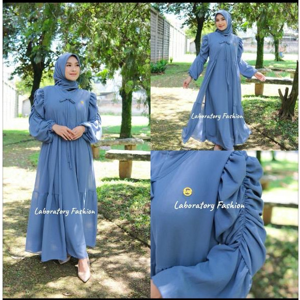 Gamis Raisa Set Hijab Abaya Dress Elegan Anggun ceruty babydoll Premium SET HIJAB MAUDY SERIES GAMIS
