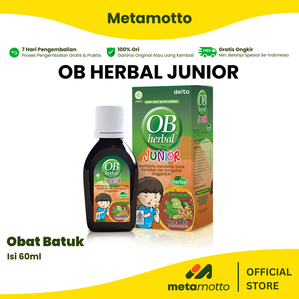 

OB Herbal Junior Meringankan Batuk & Melegakan Tenggorokan (60 ml) - Metamotto