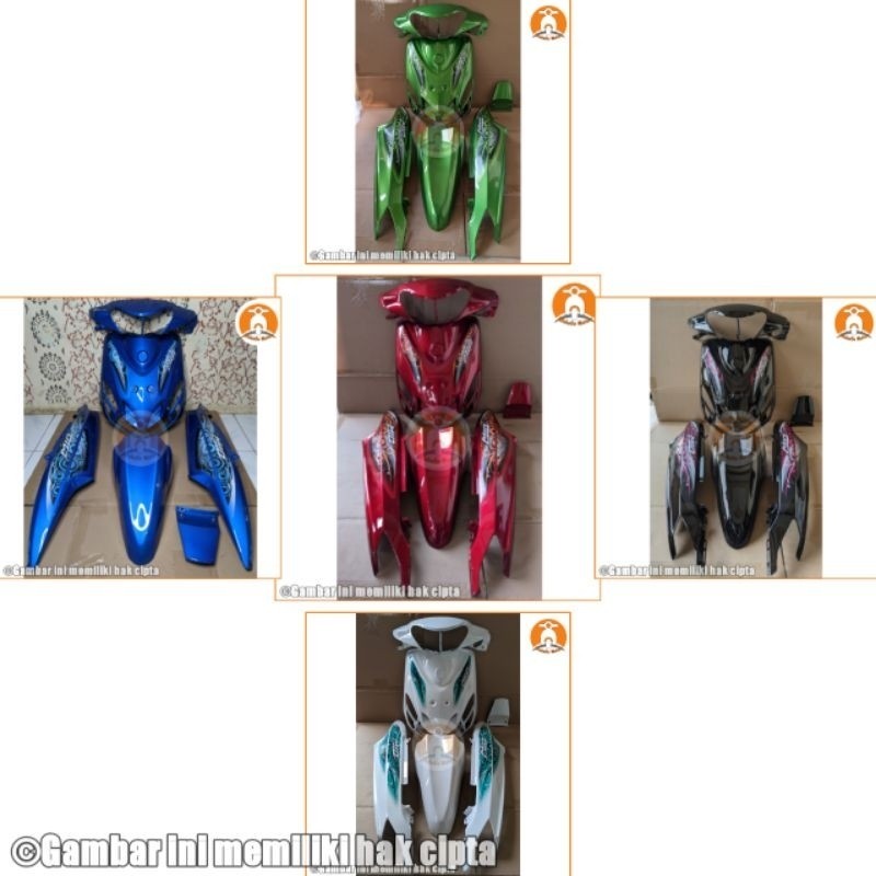 FULL COVER BODY YAMAHA MIO SMILE (2008-2013) BODY HALUS + STRIPPING / ALL COLOUR ( body mio smile bo