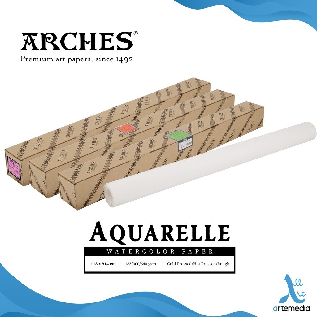 

Arches Aquarelle 113x914cm Watercolor Paper Roll Kertas Cat Air