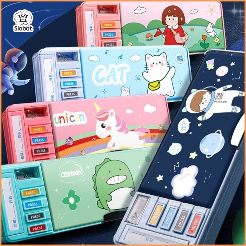 

Tempat Pensil Multifungsi Motif Untuk Anak Kotak Pensil Pola Kartun Lapisan Ganda dan Tunggal dengan Rautan Kapasitas