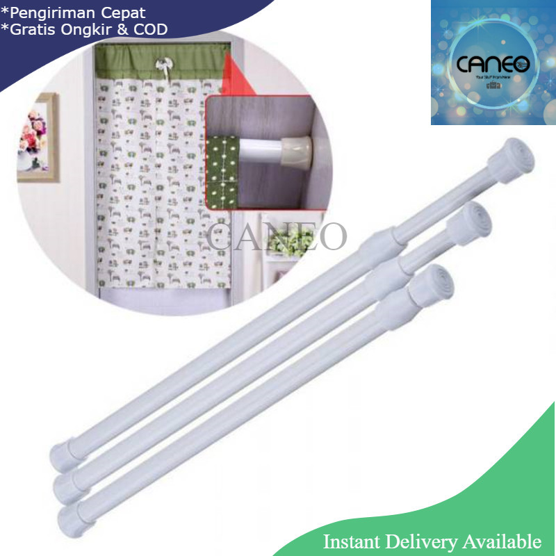 CANEO Batang Gorden Fleksibel / Tongkat Gorden Ajaib / Tiang Tirai Jendela