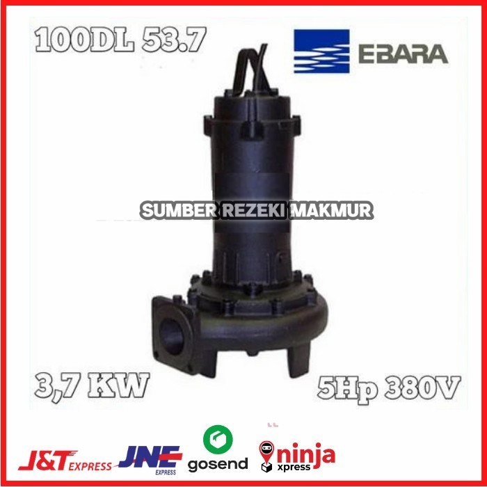 Pompa Submersible Ebara 100DL 53.7 Submersible Sewage Pump Semi Vortex