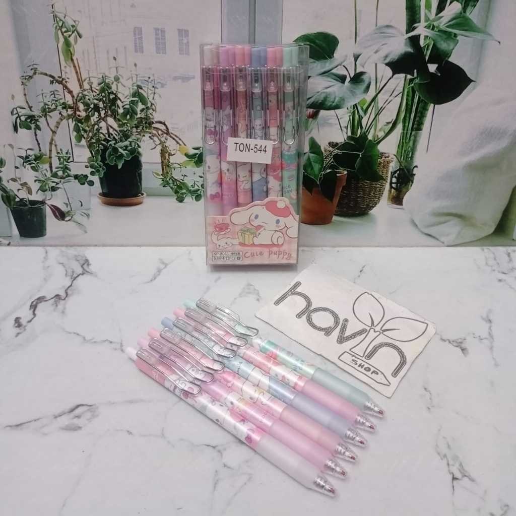 

RB (12 pc) PEN GEL CETEK KLIK SANRIO KUROMI MELODY HELLOKITTY PENA BALLPEN LOTSO LABUBU
