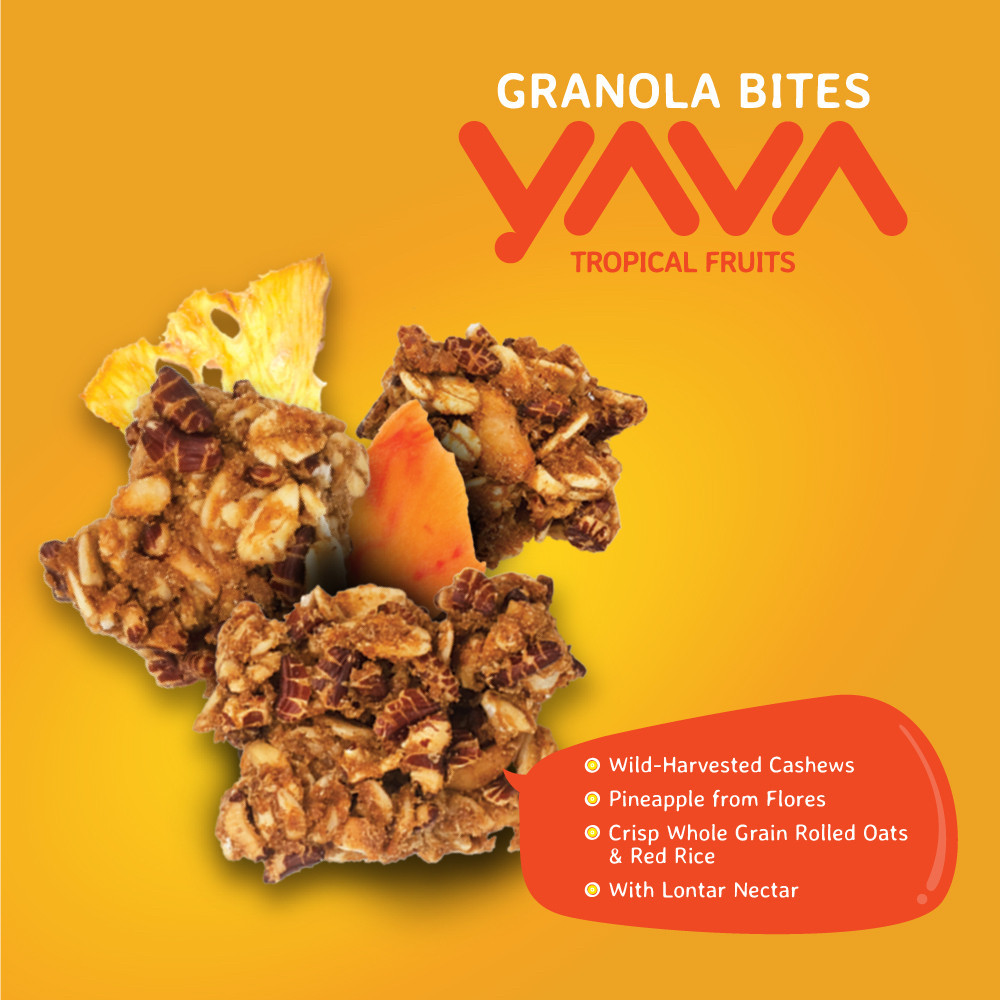 

YAVA Granola Bites Tropical Fruits 125g (Dulu : East Bali Cashew Granola Bites - Honey Papaya 150gr)