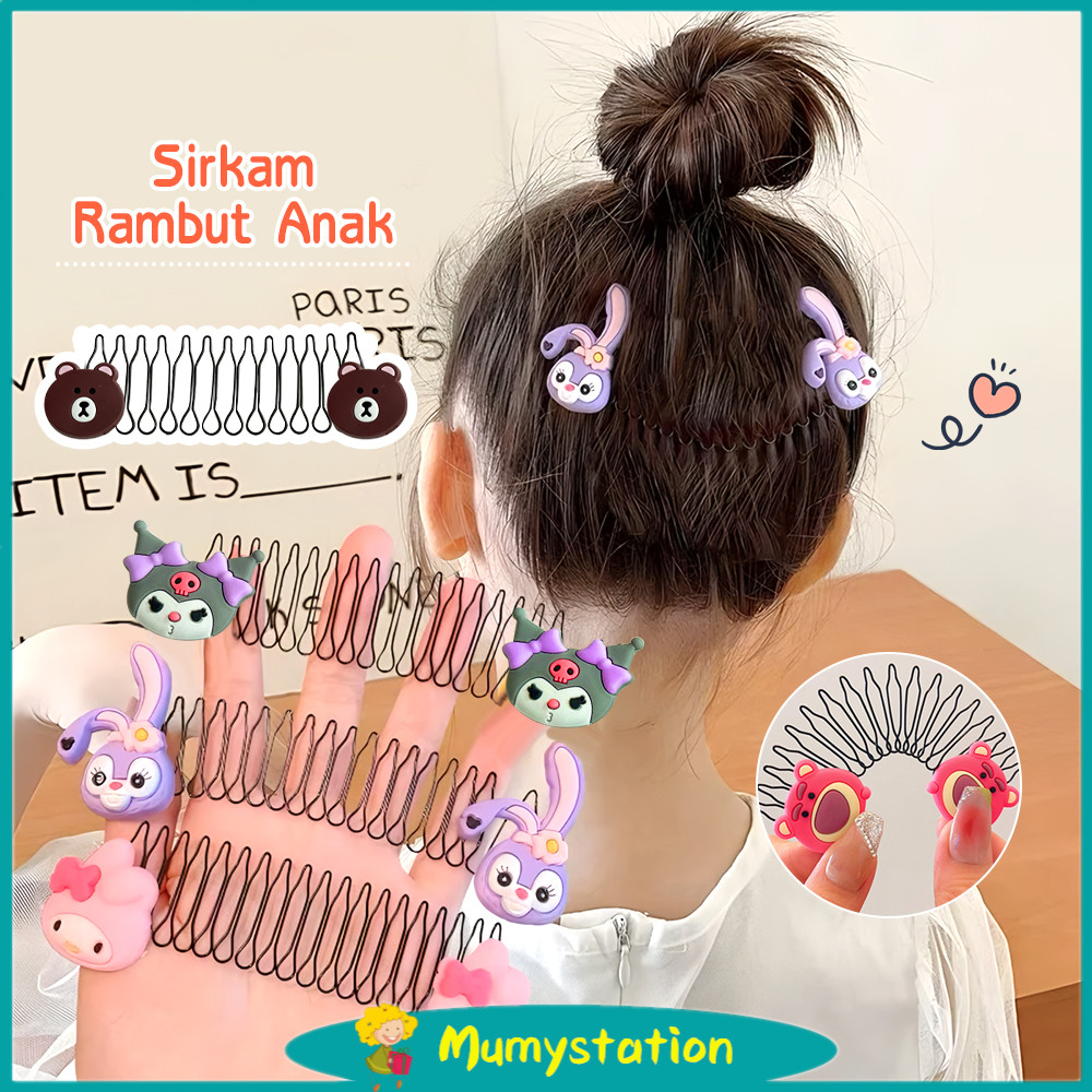 Mumystation Sirkam rambut anak motif kartun jepit sanggul korea
