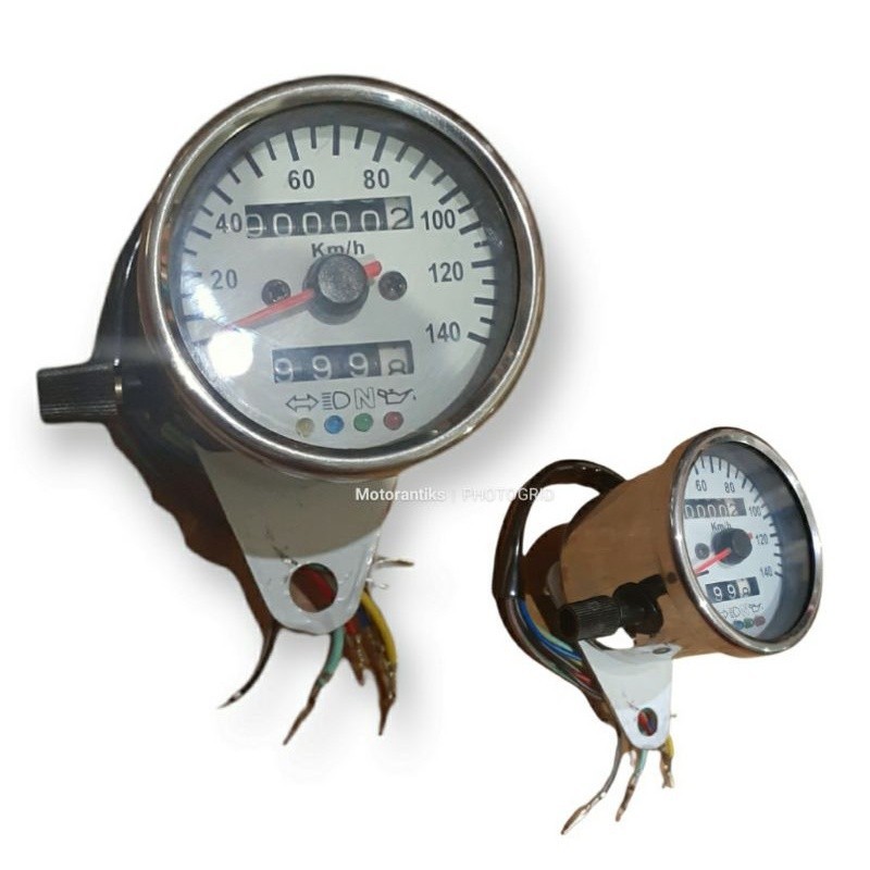 PROMO Speedometer Spidometer Kilometer LED Motor Universal Bulat japstyle kastem caferacer klasik