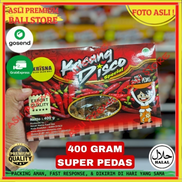 

OLEH OLEH MAKANAN CEMILAN CAMILAN SNACK KULINER KHAS ASLI ORI ORIGINAL BALI KACANG DISCO SUPER PEDAS 400 GRAM GR