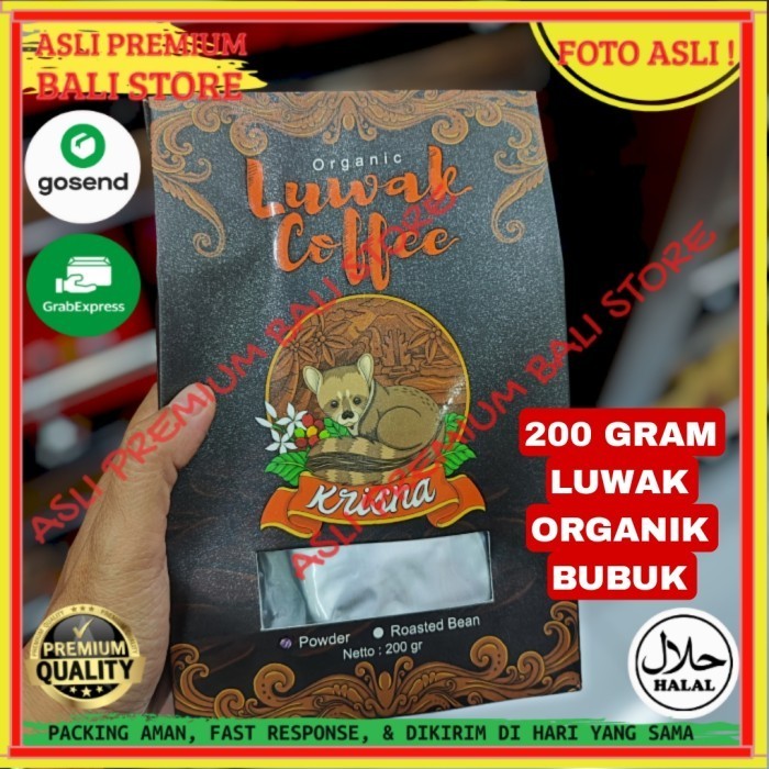 

OLEH OLEH MINUMAN KHAS ASLI ORI ORIGINAL BALI SERBUK KOPI LUWAK 200 GRAM GR