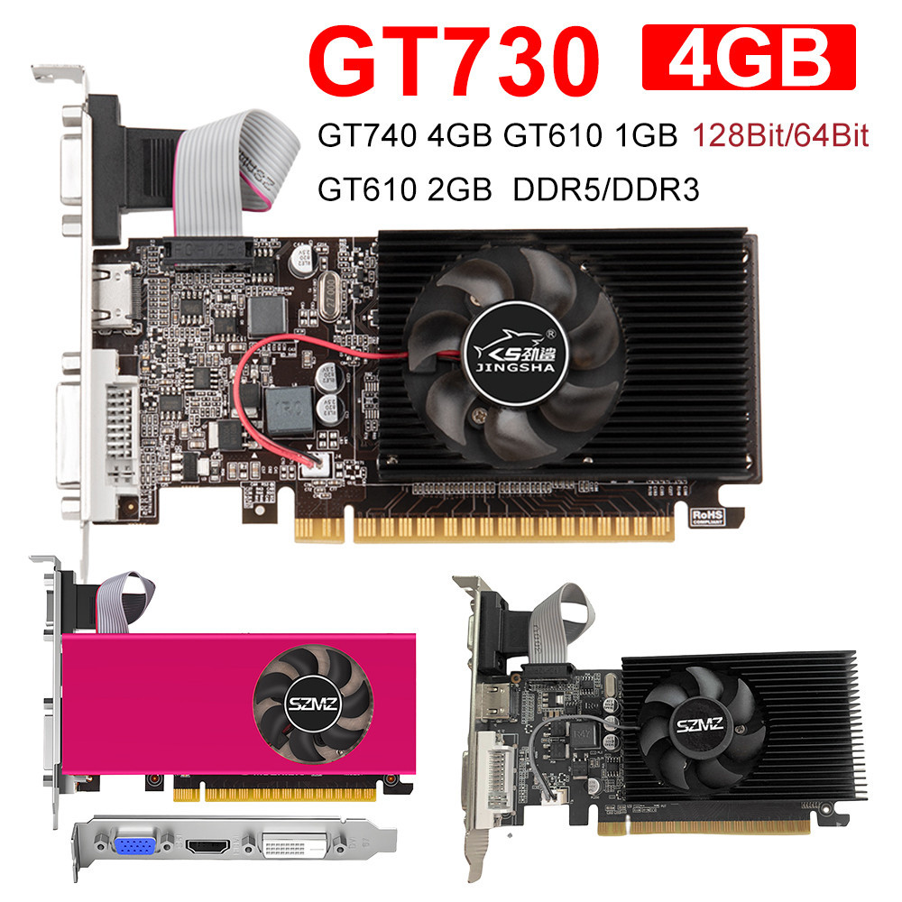 GT730 4GB DDR3 128/64Bit Graphics Card GT740 4GB DDR5 Video Cards GT610 1/2GB GPU Display Cards PCI-