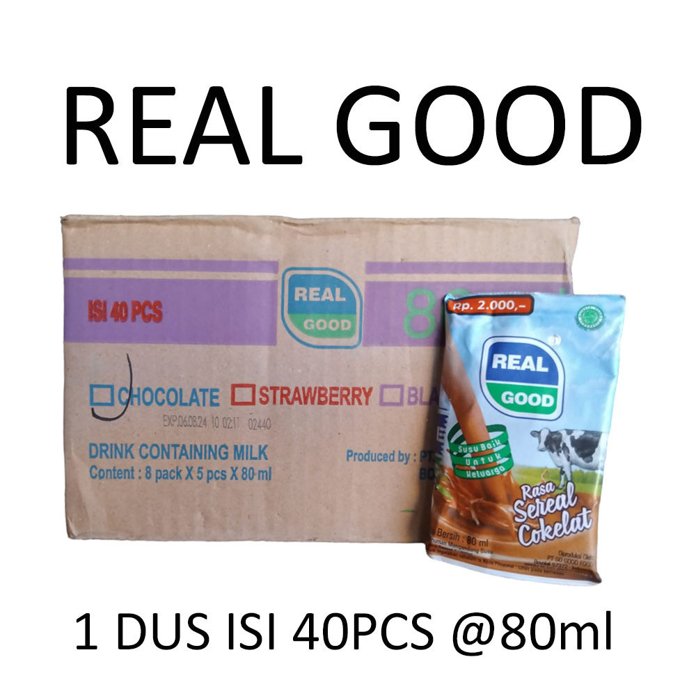 

SUSU BANTAL REAL GOOD DUS ISI 40PCS @80ML By Toko DUNIA VARIASI SURABAYA