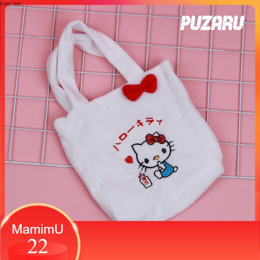 Totebag Resleting Furing Tote Bag Tas Jinjing Wanita Kuliah Wadah Laptop Hello Kitty Puzaru PZR 485 