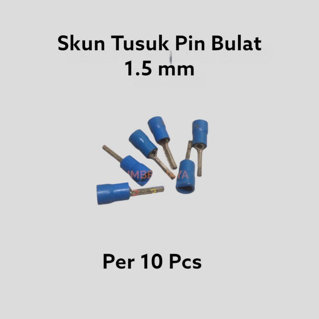 Per 10 Pcs - Skun Pin Tusuk 1,5 mm / Skun Kabel Tusuk Bulat Biru
