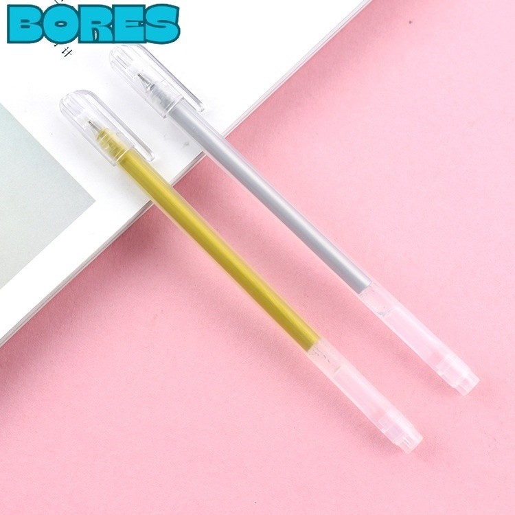 

BORES Pena Glitter Metalik 0.9mm Pulpen Warna Warni Gold Colour Gel Pen Tinta Metallic Ballpoint Craftwork Scrapbook Silver White Gel Ink