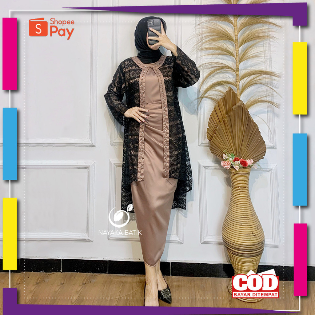 KAIN LEMBUT HALUS ADEM TEBAL / NEW ARRIVAL NAYAKA BATIK - Setelan Wanita Kekinian Oneset + Outer Mod