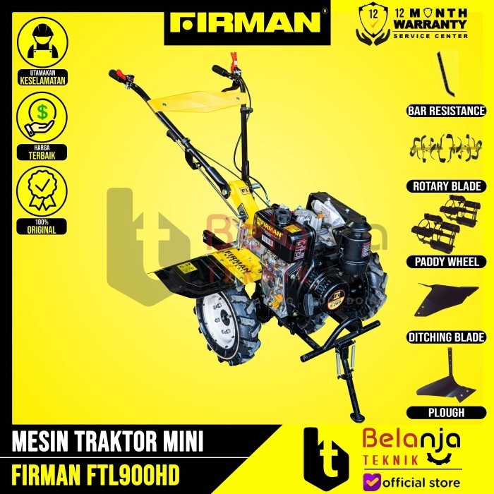 Firman Mesin Traktor Diesel FTL 900 HD Tiller Mini Bajak Sawah Kebun