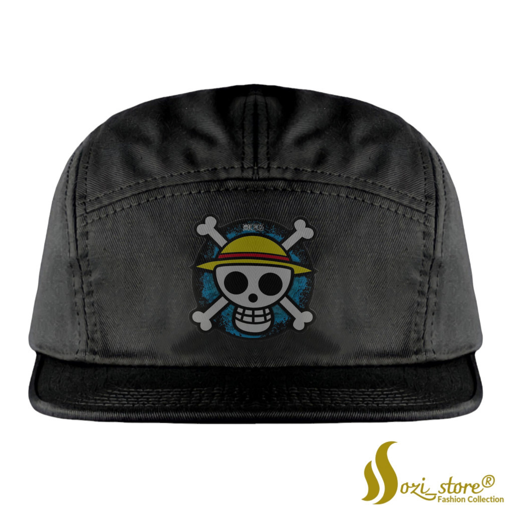 Topi 5 Panel Distro Logo Anime Kru Bajak Laut Topi Jerami Monkey D.Luffy Topi Snapback Polocaps Dewa