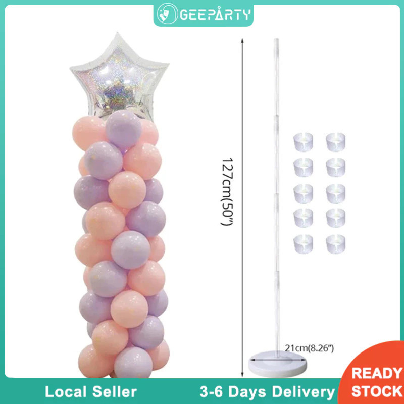 SASTIBRINAY - TIANG STANDING BALON 5 SUSUN 127CM DUDUKAN KOLOM BALON LENGKUNG DIY DEKORASI PESTA