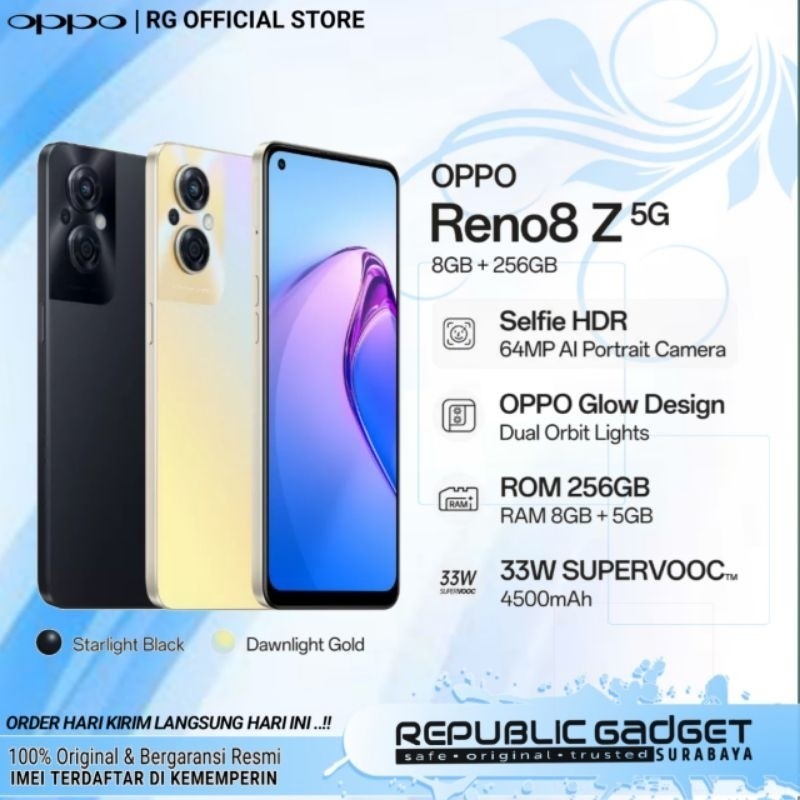 Oppo Reno 8z 5G Ram8/256Gb New 100% Original &amp; Bergaransi Resmi Oppo Service center Di seluruh Indonesia