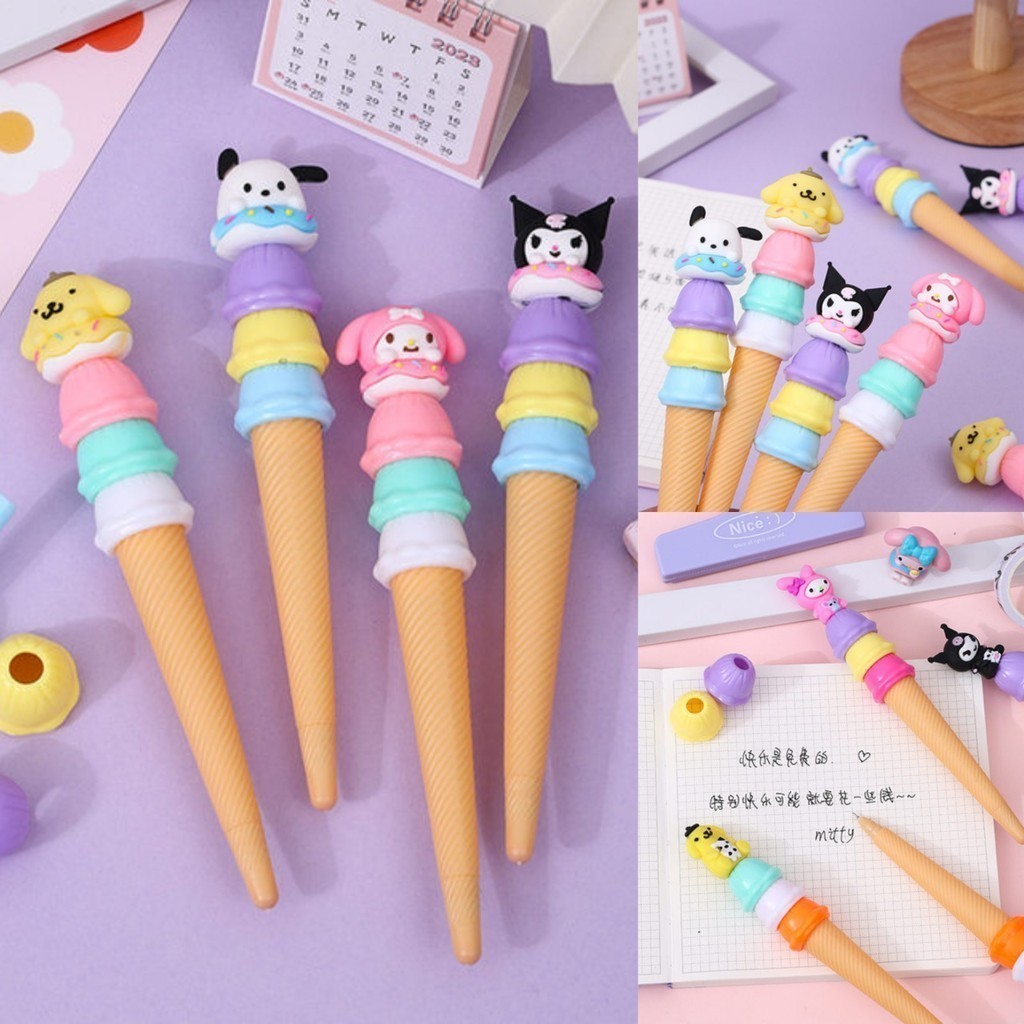 

MCC Pena Karakter Es Krim Cone Ice Cream Fancy Pen Pulpen Boneka ATK Sekolah Kantor San rio