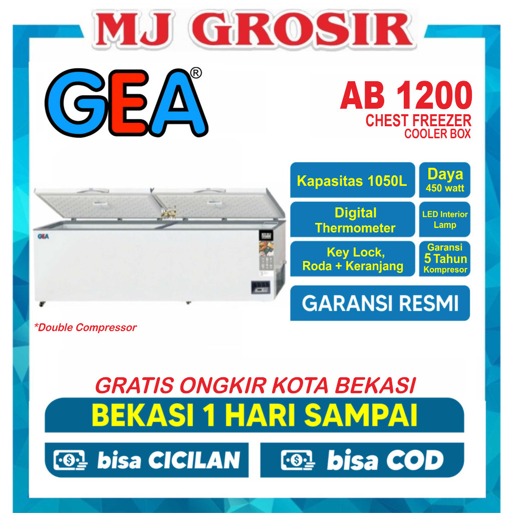 GEA AB 1200 CHEST FREEZER BOX 1200 L LEMARI PEMBEKU 1200 LITER BY GEA