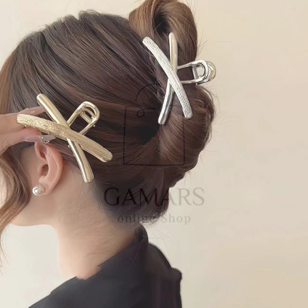 jedai Jepit Rambut x Metalik 8 cm Gaya Korea 2024 untuk Rambut Belakang Kepala: Elegan dan Stylish