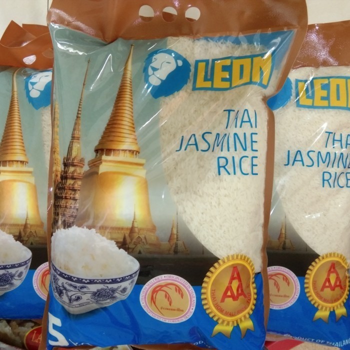 

Beras Thailand Thai Jasmine Rice " LEON " AAA. PREMIUM, wangi, bersih