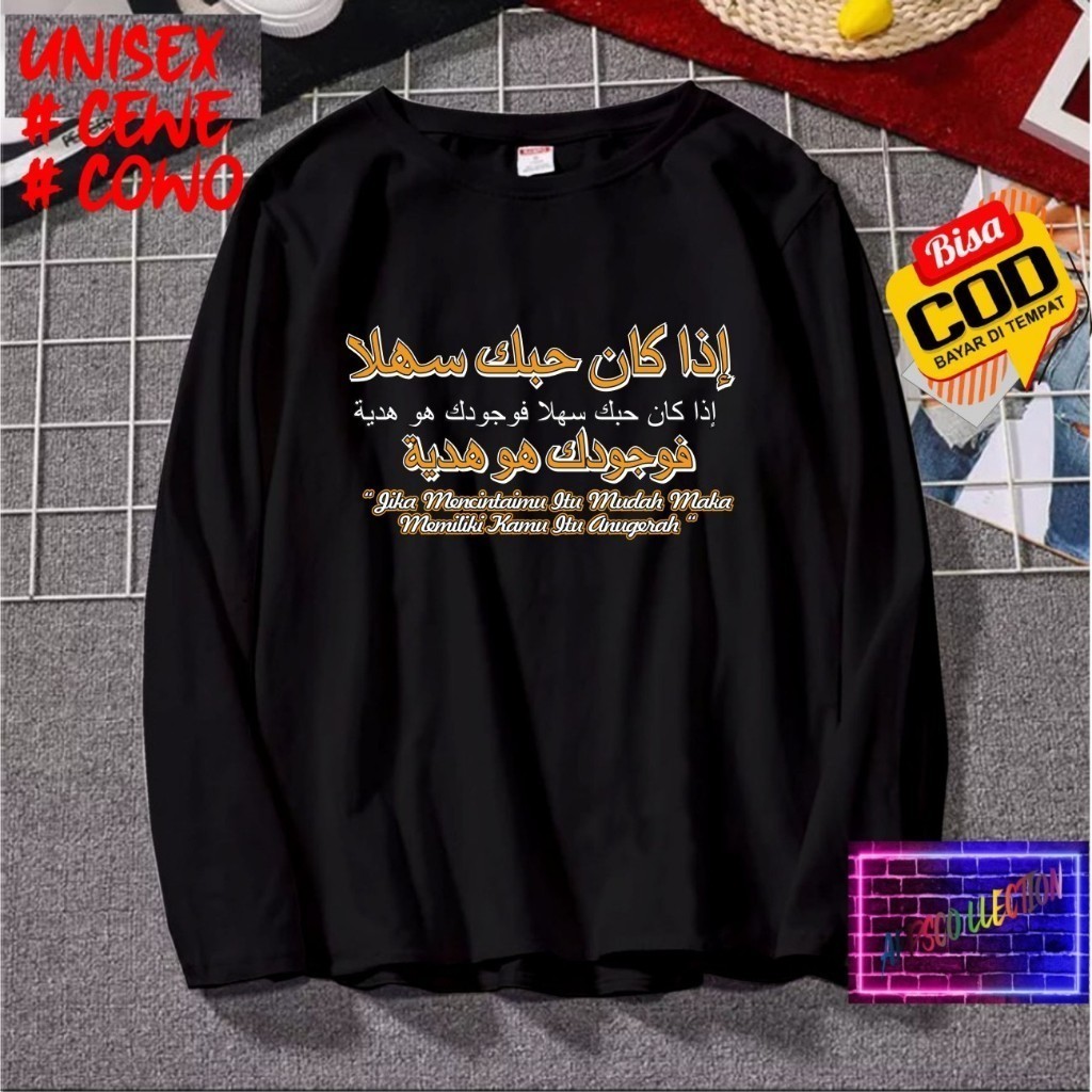 Indo  Kaos Dtf Anugerah pjg kata2 Santri VIiral Crew Neck Kaos Murah Kaos Pria Dan Wanita
