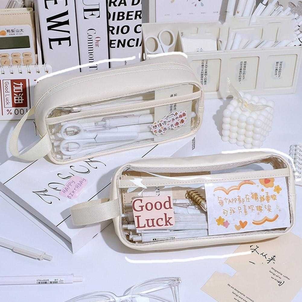 

BUJO Tempat Pensil Pulpen Pecil Case Pouch School Stationery Visible - B197