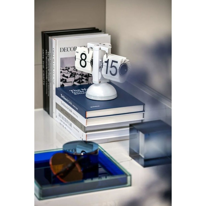 ROXY Vintage Retro Table Flip Clock Desk Jam Meja Klasik Kamar - Full White