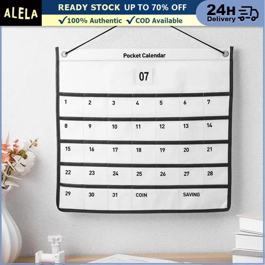 

Tas Pouch Kantong Gantung Dinding Penyimpanan Celengan Kalender 31 Hari Wall Storage Hanger Organizer