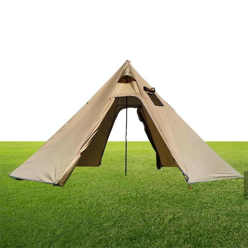 Tenda piramida berkemah untuk 3 orang tahan air tahan angin mudah disetel tenda Teepee piramida ring