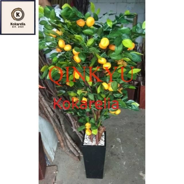 Pohon jeruk bunga plastik artificial
