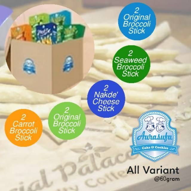 

PAKET Lengkap 10PCS 60grm | Stik Sayur | Stik Brokoli | Stick Wortel | Stik Rumput Laut | Stick Aurasufa | Snack Perjalanan