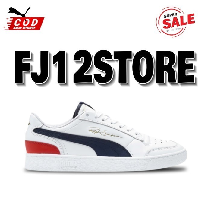 Terlaris ✨ -SEPATU PUMA RALPH SAMPSON WHITE BLACK RED - PECOAT RED, 41