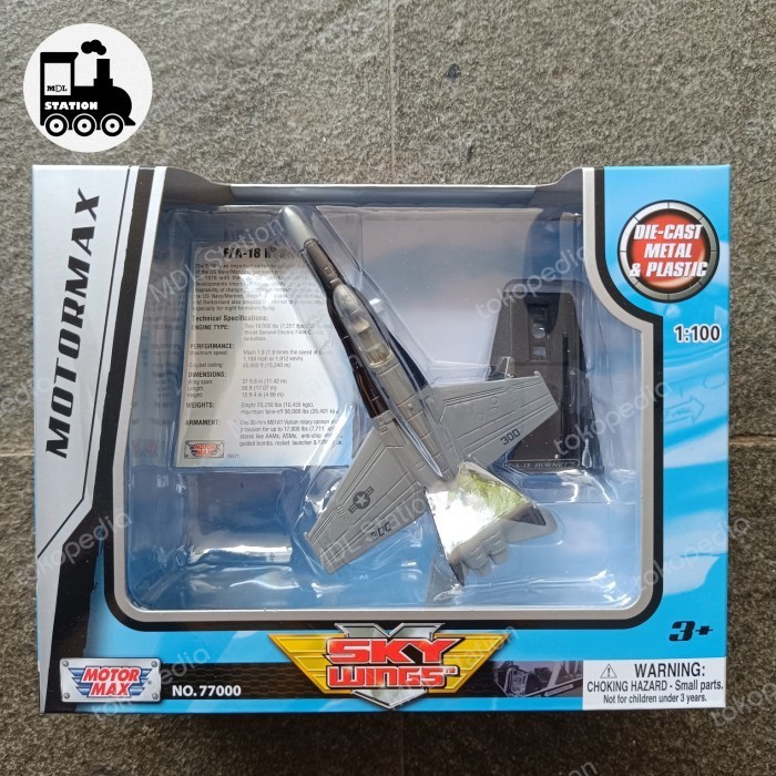 Motormax Sky Wings  F/A18 HORNET Diecast Pesawat 1:100
