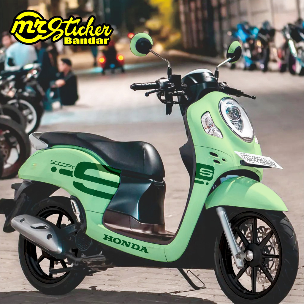 Decal Scoopy full body Dekal Sticker New Fi  Baru PRESTIGE hijau muda Bisa Semua tipe scoopy