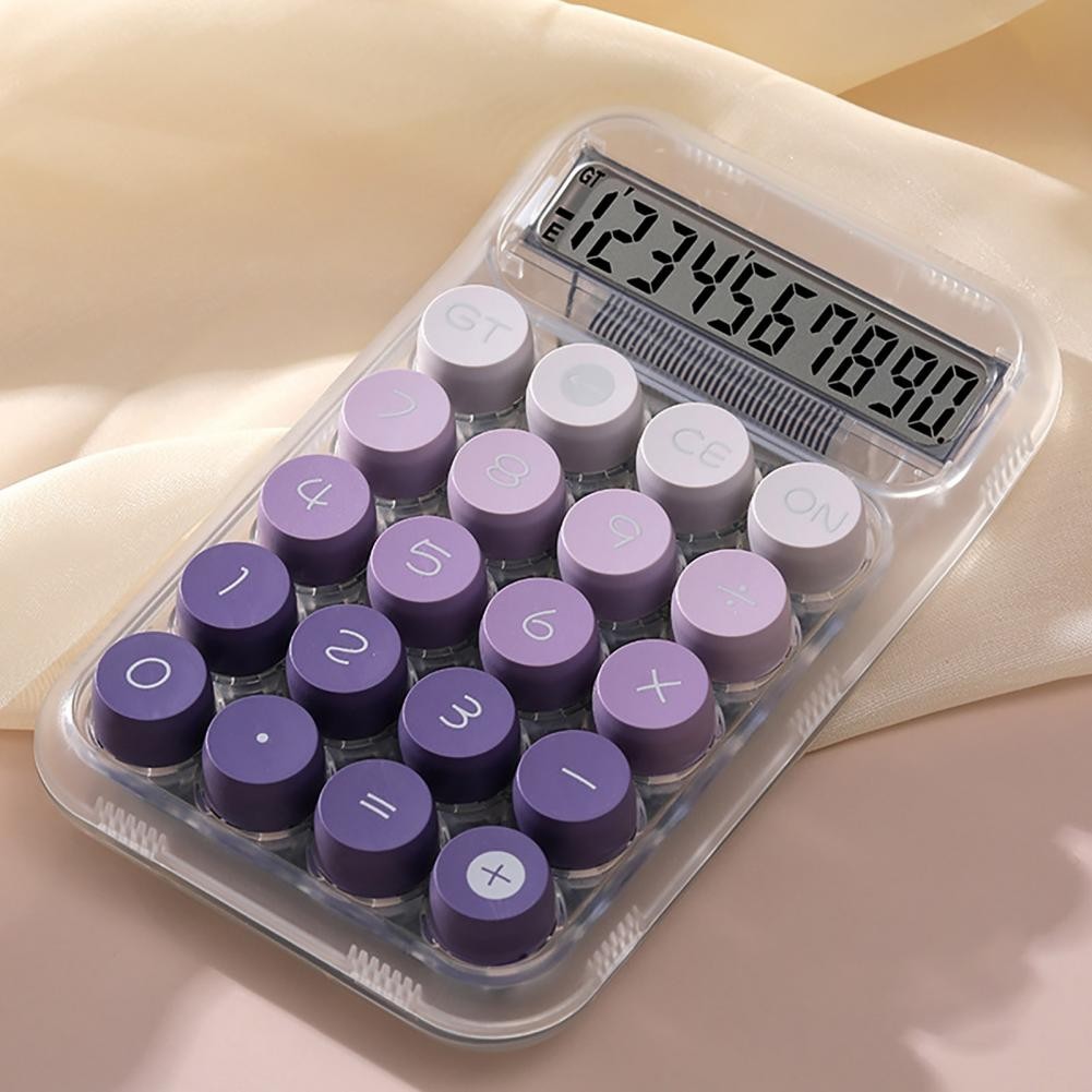 

Portable Calculator 12-Digit Gradient Colour Mechanical Keyboard Desktop Calculator with Anti-slip Pads for Finance Accounting