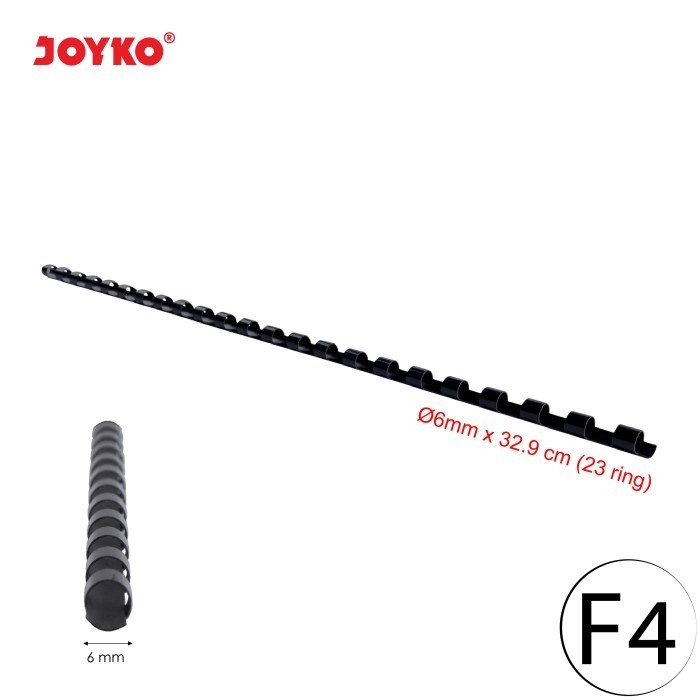 

[KUALITAS TERBAIK] Joyko Binding Ring Plastic Comb Spiral Jilid Round F4 1 Box 100 Pcs - RPC-23-6