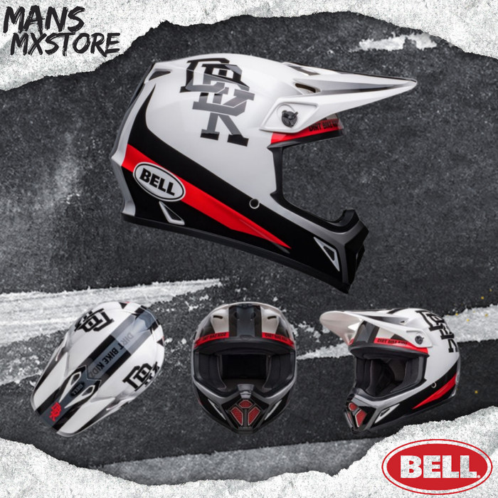 HELM BELL MX 9 MIPS TWITCH DBK GLOSS WHITE/ BLACK DIRT HELMET FULL FACE BELL ORIGINAL