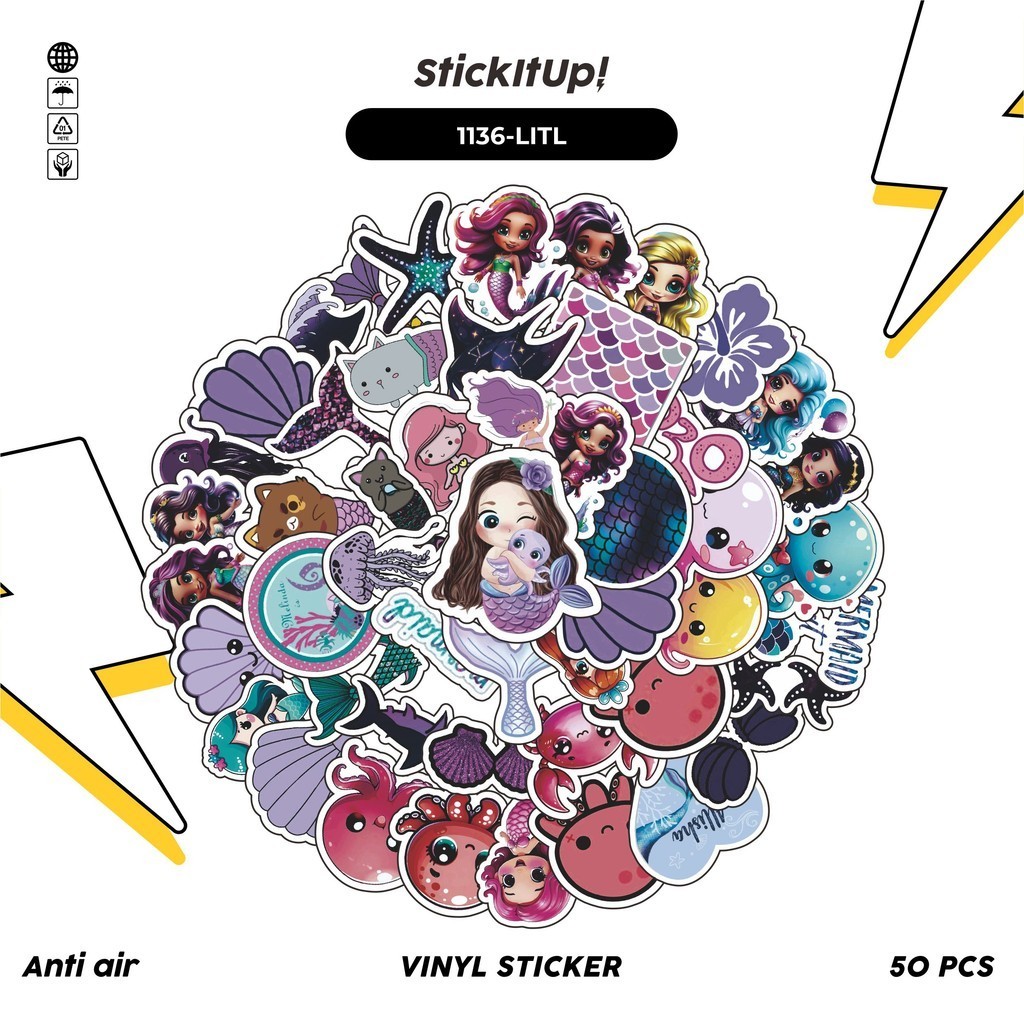 

COD✨ 100 Pcs Stiker Pack The Little Mermaid v3 Lucu Lucu Aesthetic Vynil Waterproof untuk Freebies Sticker Buku Journal Casing HP Laptop