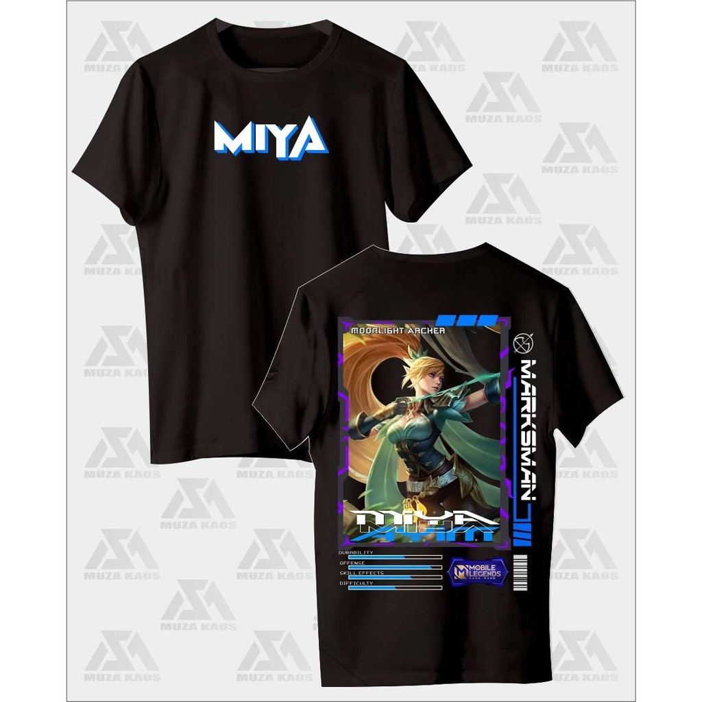 KAOS DISTRO MOBILE LEGEND MIYA MARKSMAN // SKIN KEREN// MOBILE LEGEND//T SHIRT HERO MIYA// BAJU PRIA