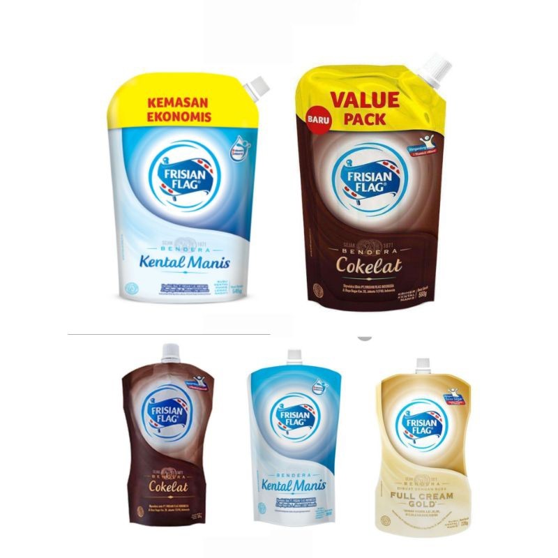 

(SPRUA) Frisian flag coklat gold plain pouch 200gr 545gr